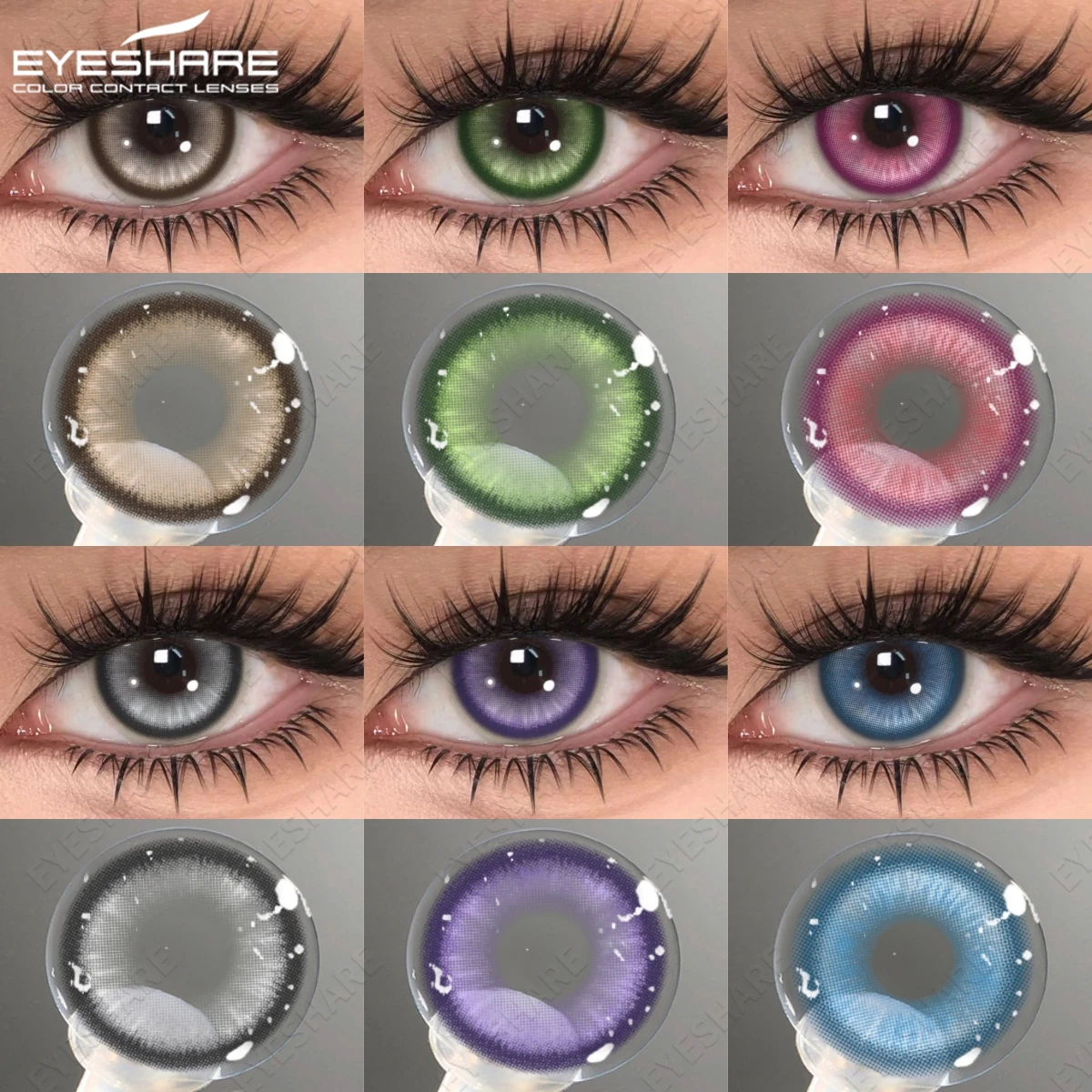 EYESHARE Cosplay Farbkontaktlinsen Lila Anime Bunter Kontakt Blau Rosa Augen Kontaktgrüne Linsen Halloween Make-up-Linse