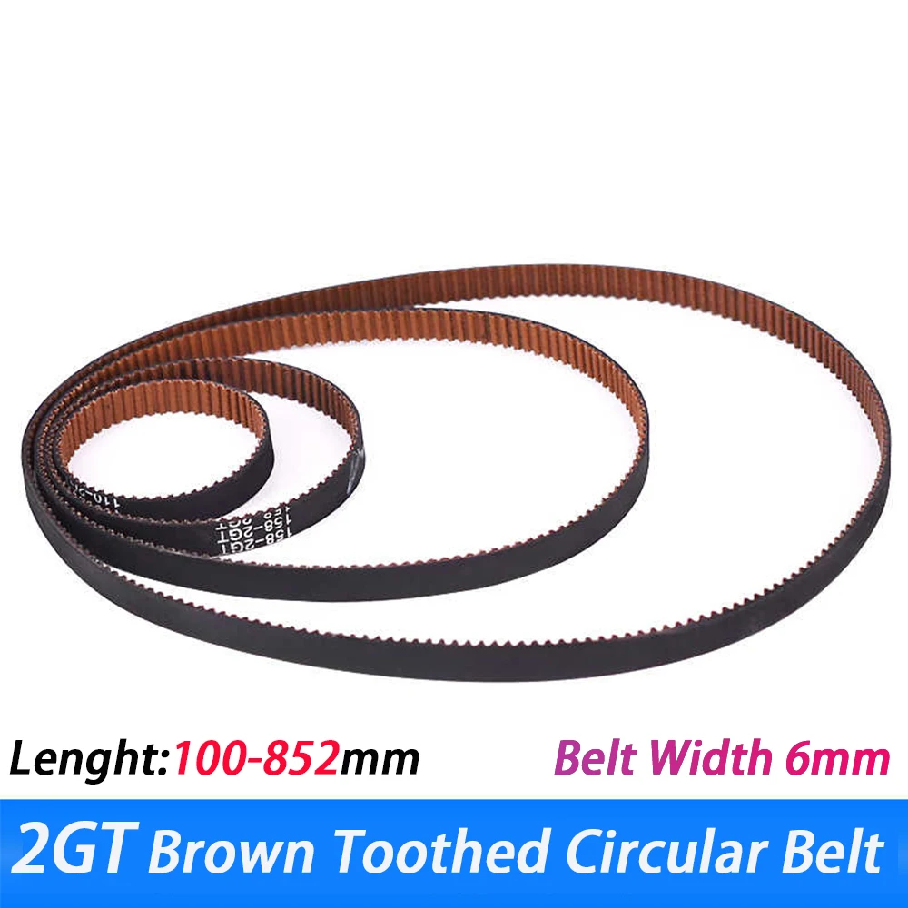 Printer Parts GT2 6mm Synchronous Timing Belt Upgrade Anti-slip Closed Loop 100 110 112 122 -852mm 2GT Synchronous Belts Part