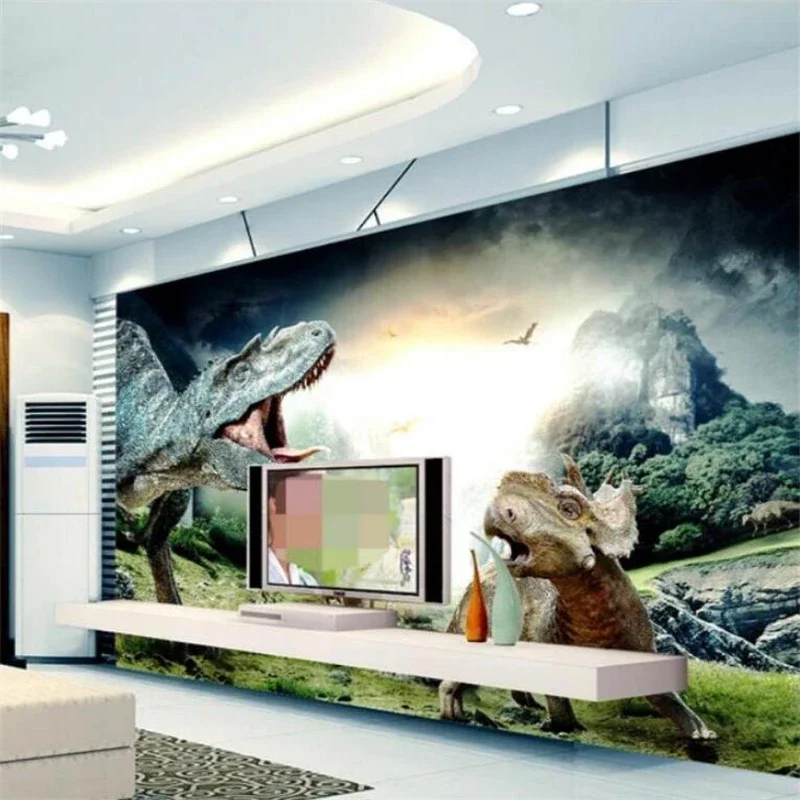 Custom Wallpaper high-end 3D stereo mural dinosaur living room Game room decoration painting papel de pared Children's room обои