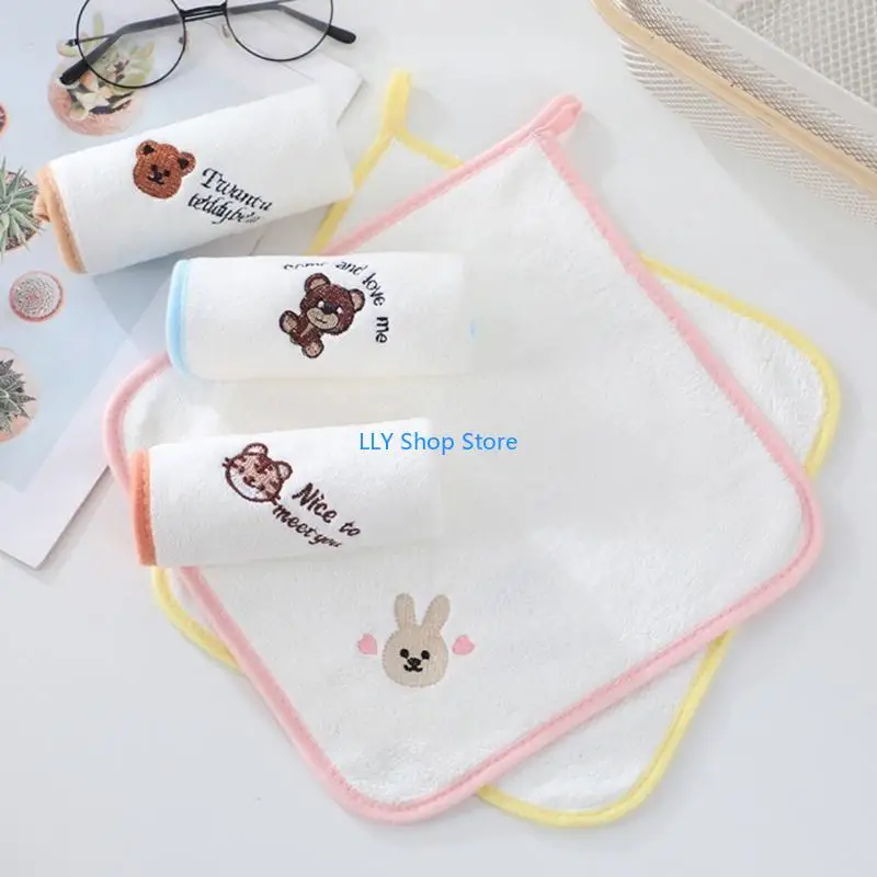 

T8UD Saliva Towel Cartoon Baby Wiping Towel Soft Nursing Towel Kid Washcloth Towel Baby Wipes Feeding Bibs Newborn Supplies