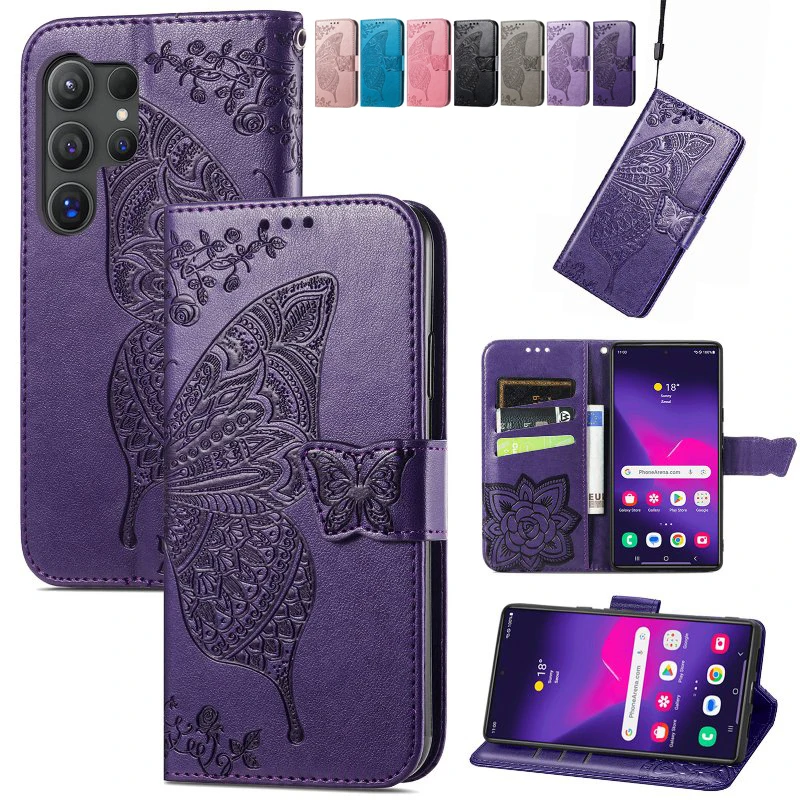 Butterfly Pattern Flip Phone Cover For Huawei Honor 300 Ultra 200 Smart 100 90 Pro 80 SE 60 X9b X9a X8A X7B X6A X5 Magic6 5 Lite