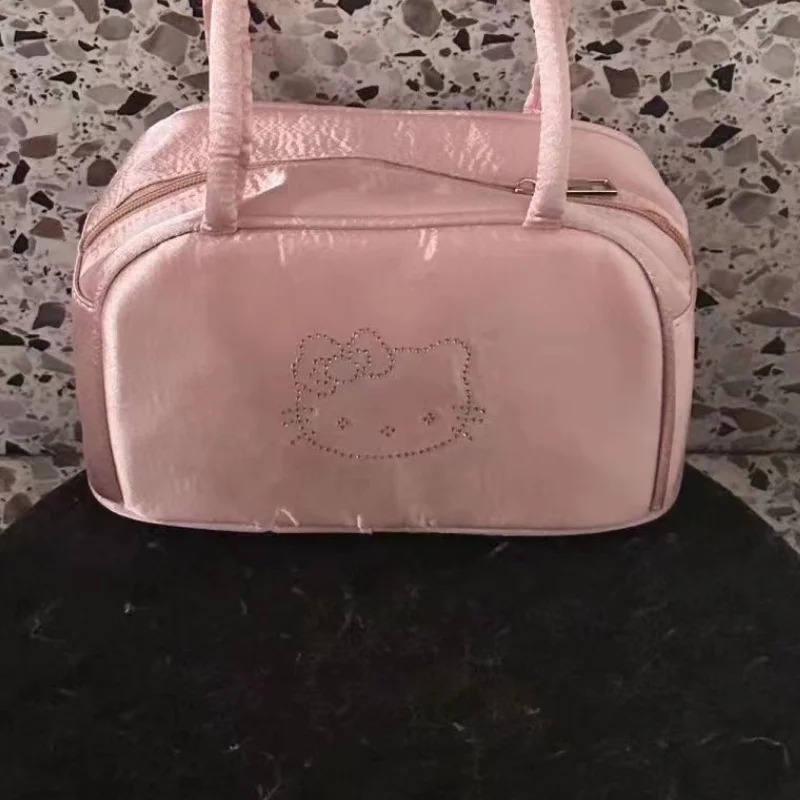 Ins New Hello Kitty Silk Pink Cartoon Diamond Ballet Style Handbag Cartoon Spring/summer New Trendy Bag Tote Handbag Girl Gift