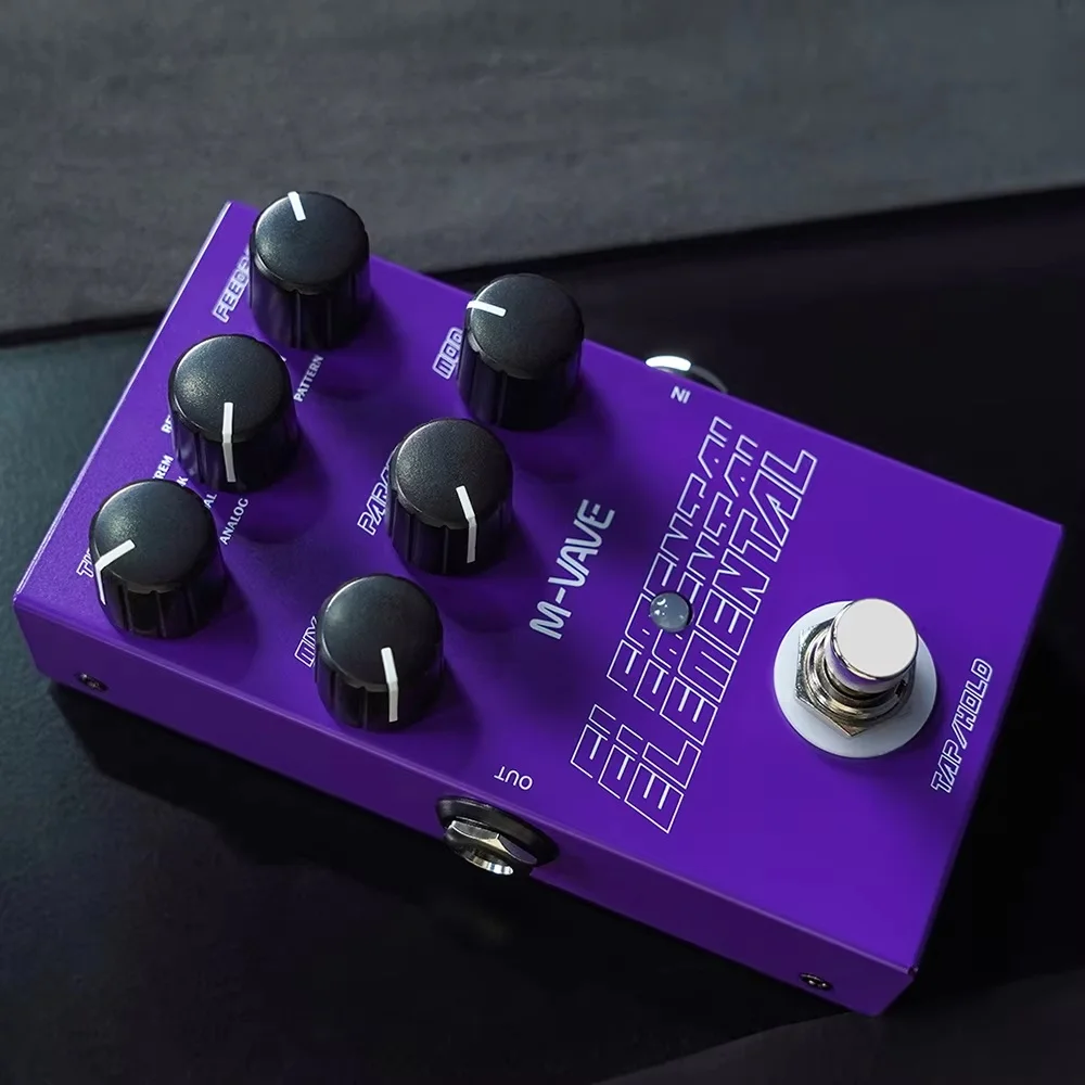 M-VAVE Elemental Digital Delay Stompbox Pedal for Electric Guitar Effects with 9 Modes TAP HOLD 3000ms DSP Compact