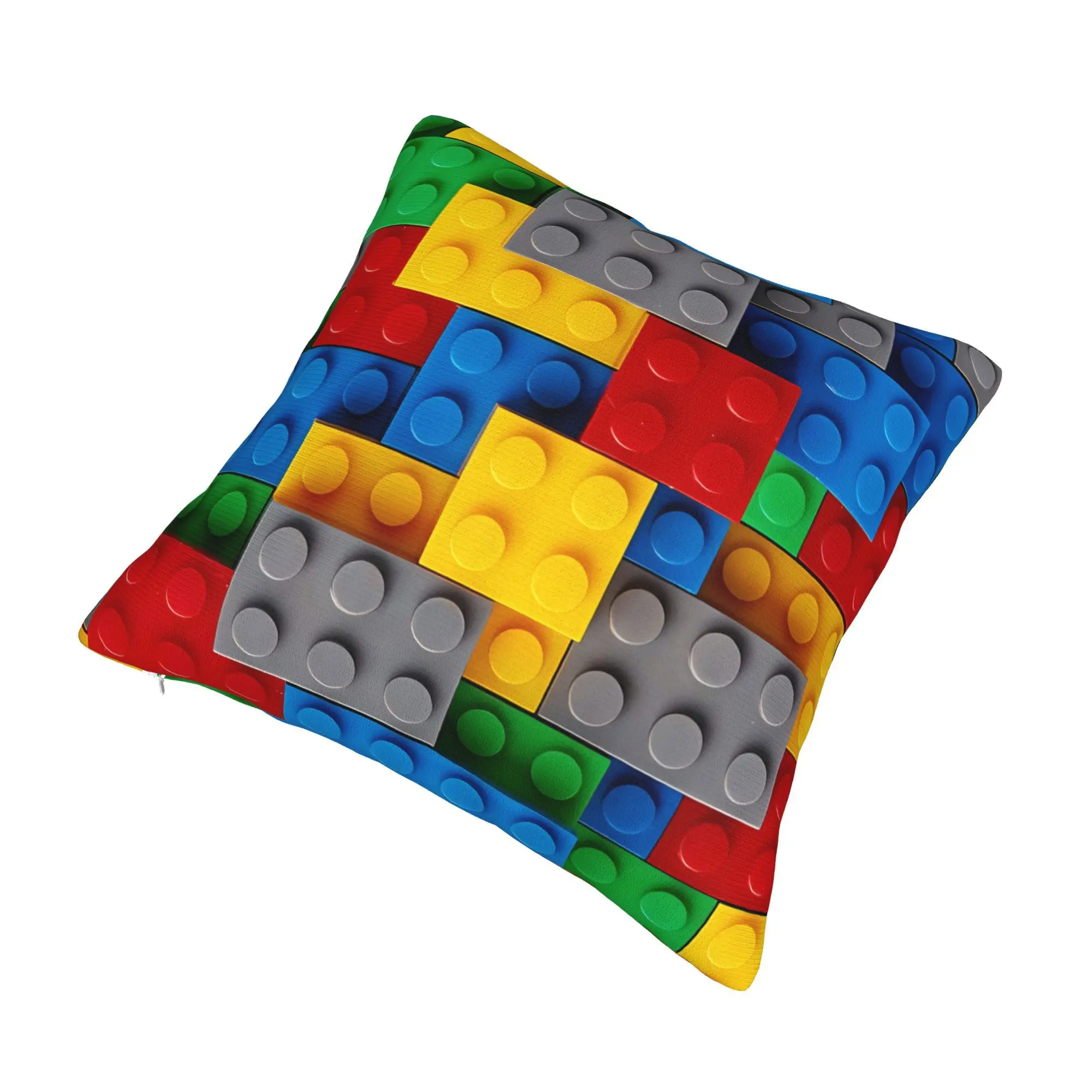 Customize Cushion Cover Featuring Building Blocks
