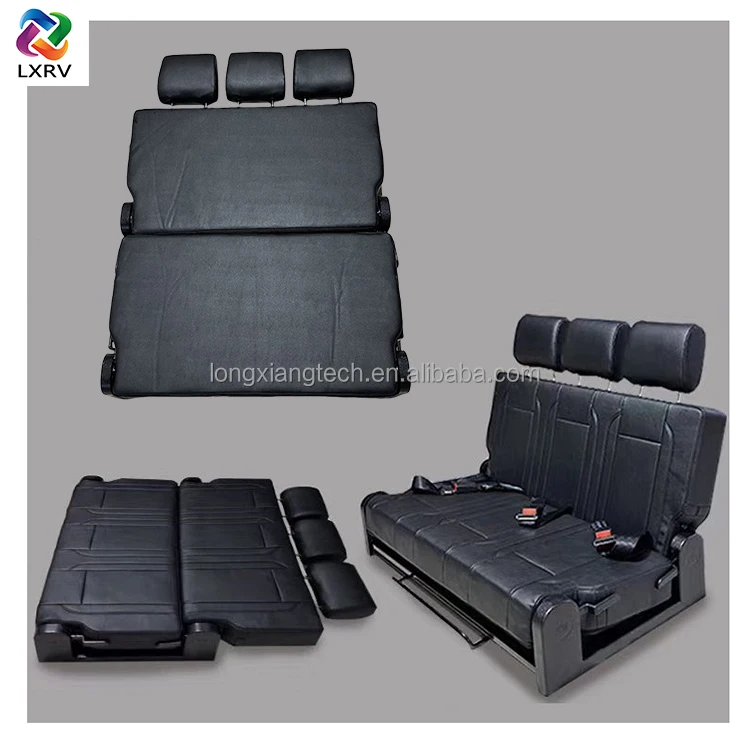 Customized Leather Optional Width Color Waterproof Manual Adjustable Folding Seat Bed Campervan Van RV 3 Persons view 3