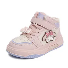 

Children's cartoon Casual Cotton Shoes Girls High Top Sneakers Baby Plus Velvet Warm Short Boots Cotton Shoes