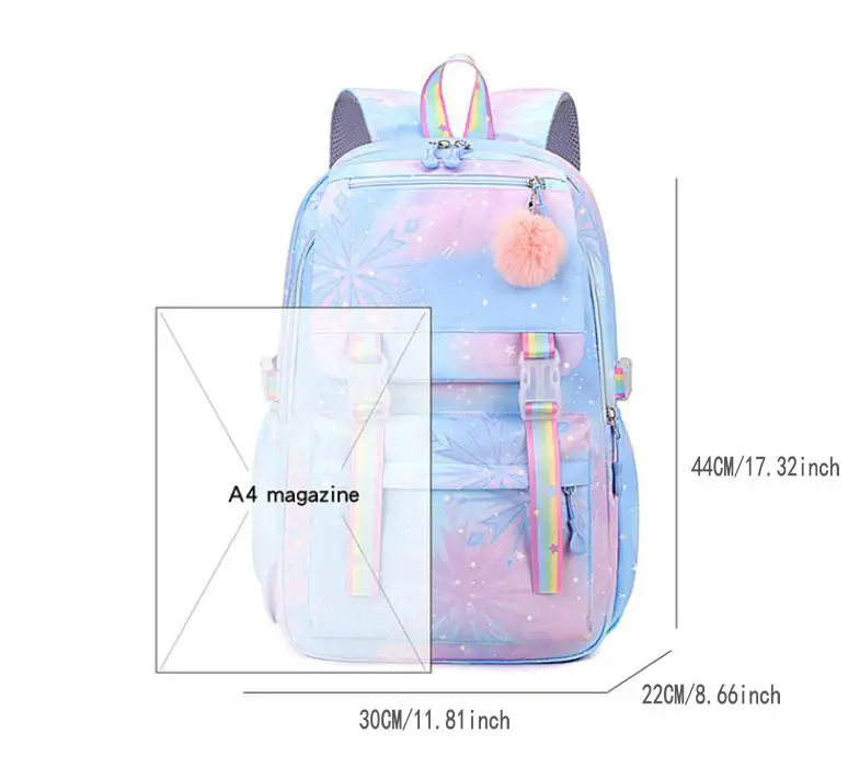 Disney Cartoon Frozen Large Capacity Waterproof Backpack for Girls School Kawaii Anime bag Travel Bag School Student Girl Gift