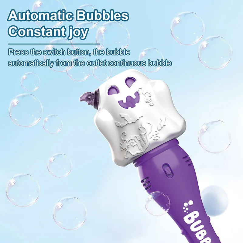 Christmas Halloween Handheld Light Electric Bubble Gun Automatic Soap Blower Children's Outdoor Bubble Machine Toy Party games