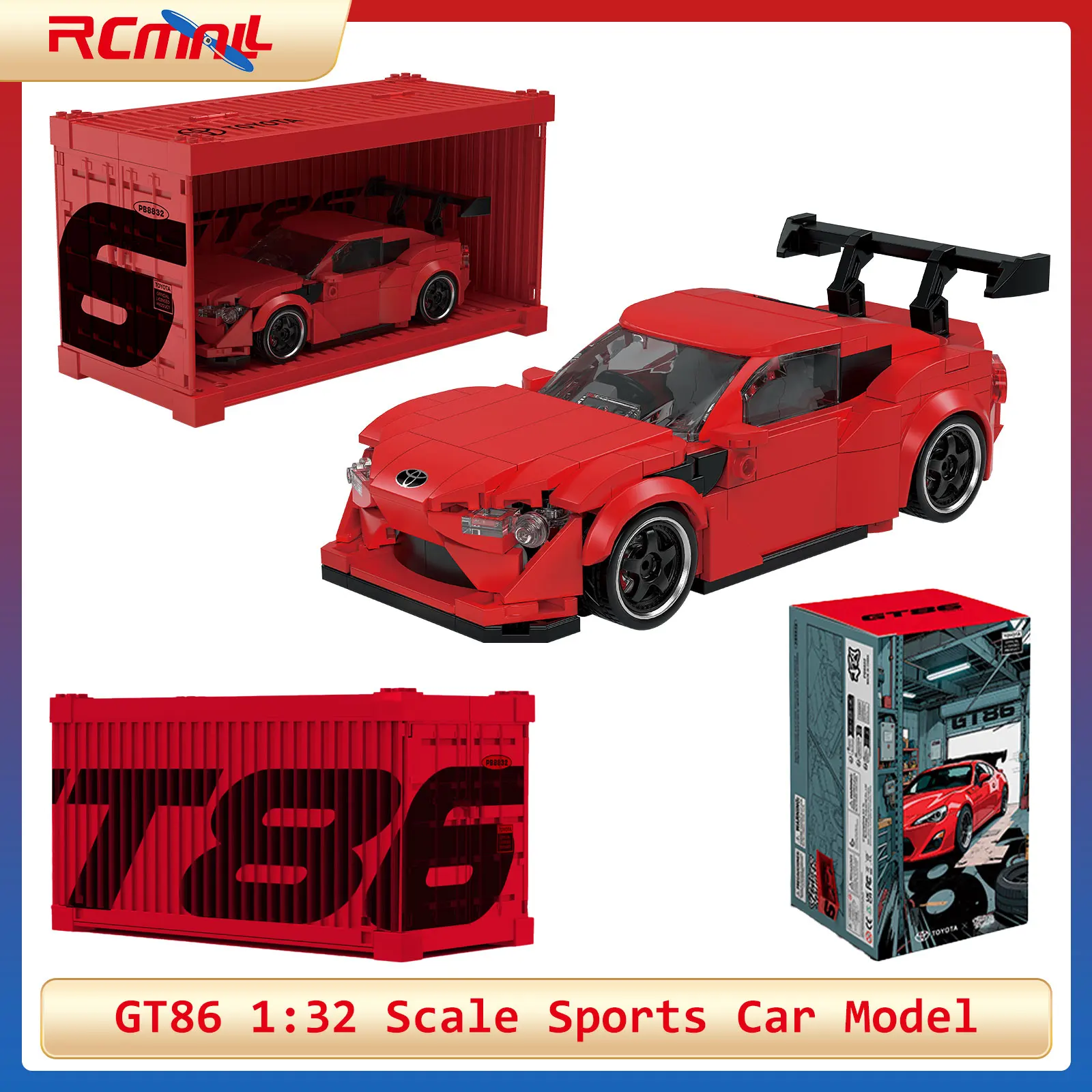 

1087X GT86 масштаб 1:32 спортивный автомобиль, строительные блоки, модель скоростного гоночного автомобиля, игрушка с коробкой для демонстрации, сборные кирпичи для декора комнаты в подарок