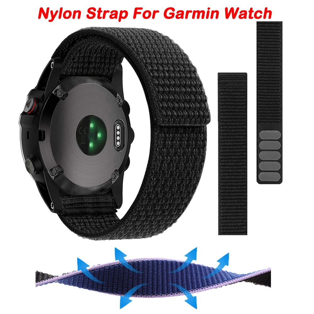 QuickFit 22mm 26mm Nylon Strap For Garmin Fenix 7 7X 6 6X Pro 5 5X Plus/Epix Pro Gen 2 51mm 47mm/Enduro 2 Replacement Watchband