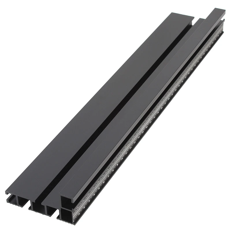 طقم سياج ربط من الألومنيوم الأسود مع مسارات T متعددة وشريط توصيل سياج ملف تعريف النجارة الدقيق لطاولة التوجيه