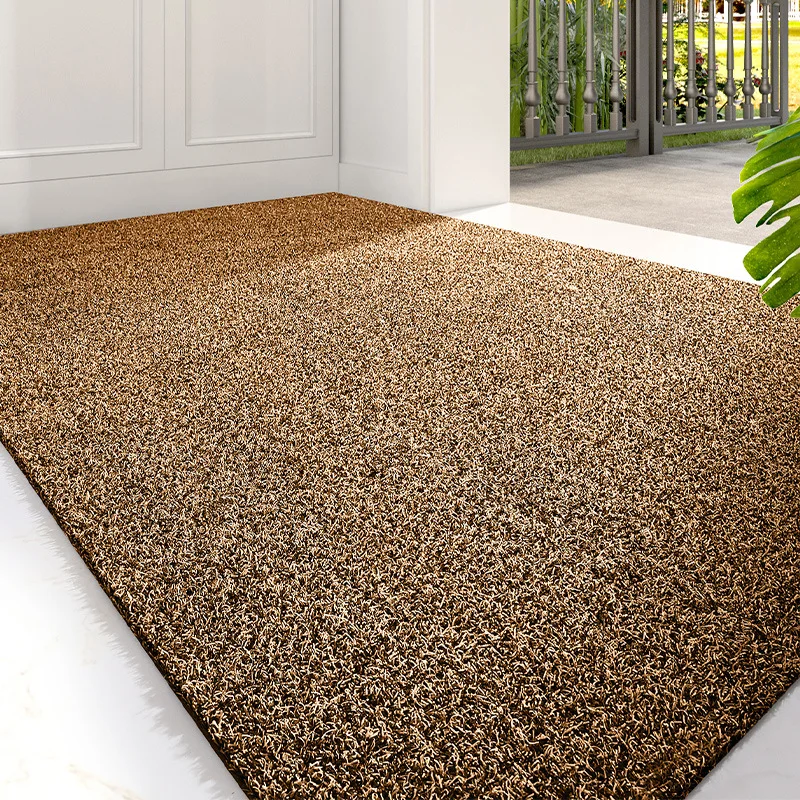 European Style Household Entrance Mat Luxury Wear-Resistant Sand Removal Doormat for Hotels High-Quality Solid Color Foot Rug