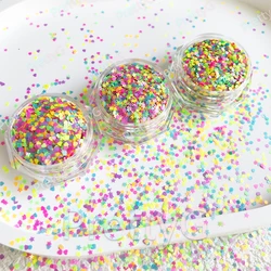PrettyG 1 Box Neon Mini 1mm Stars Heart Glitter Shapes Fluorescence Nail Sequins Glitter Supplies For Resin DIY Nail Decoration