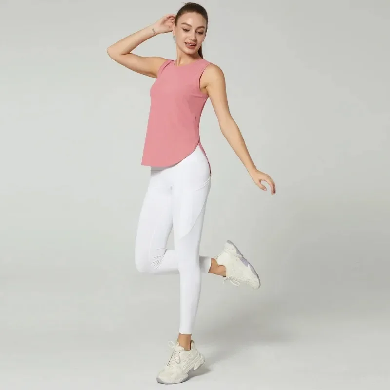 Camiseta deportiva sin mangas para mujer, Top corto para gimnasio, ropa de Yoga, chaleco para Fitness, ropa deportiva para correr y correr