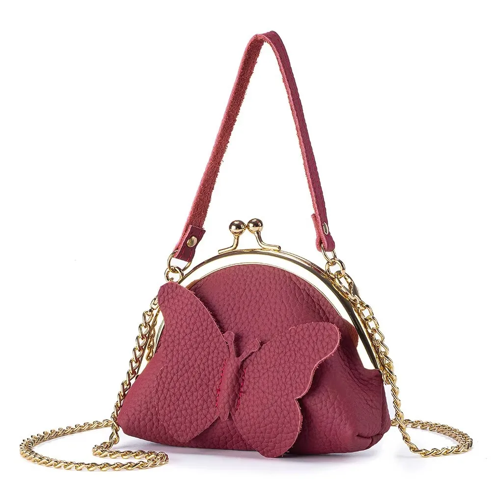 New Lady Crossbody Bag Cowhide For Women Mini Clip Bag For Coin Storage Woman Handbag Female Shoulder Bag Small Coin Purse