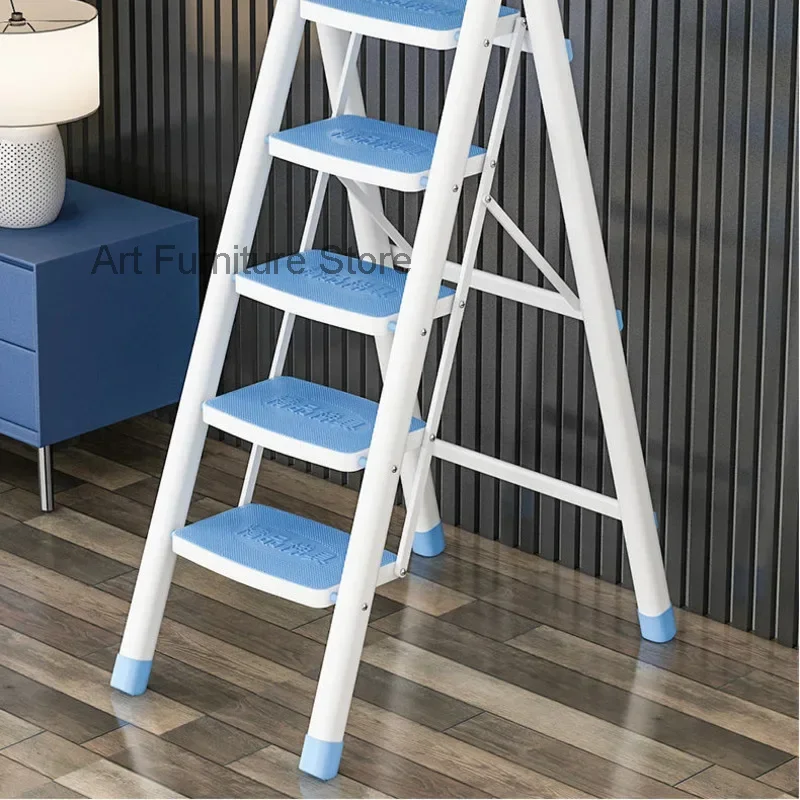 Indoor Aluminum Alloy Triangle Step Stool Telescopic Ladder for Multifunctional Use