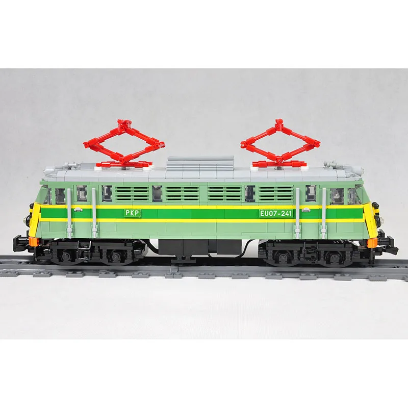 MOC transporte urbano EU07 locomotora modelo de proporción bloque de construcción tren eléctrico colección juguete regalo de cumpleaños