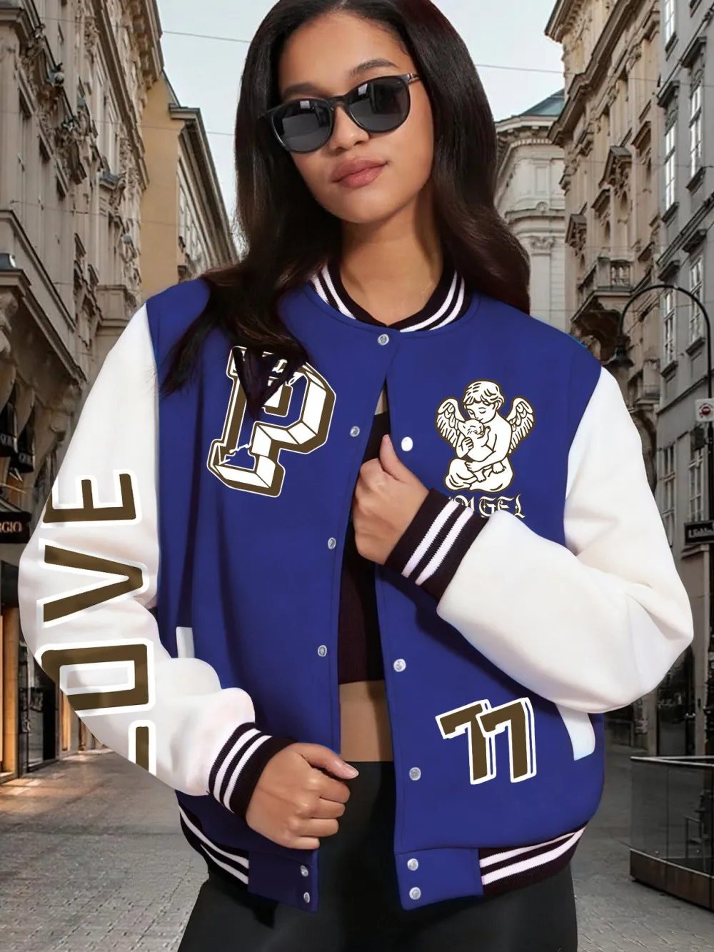 

Пальто с принтом «Angel Of Love», женские хлопковые свободные бейсбольные майки, зимние флисовые теплые куртки, базовая удобная женская одежда