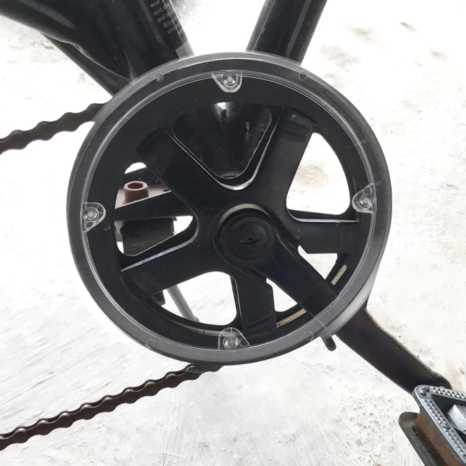 

3Pcs Cycle Chain Cover 44-48t 5 Holes Durable Crankset Protector Antidrop Design Aerodynamic Sprocket Guard Sprocket Chain Cover