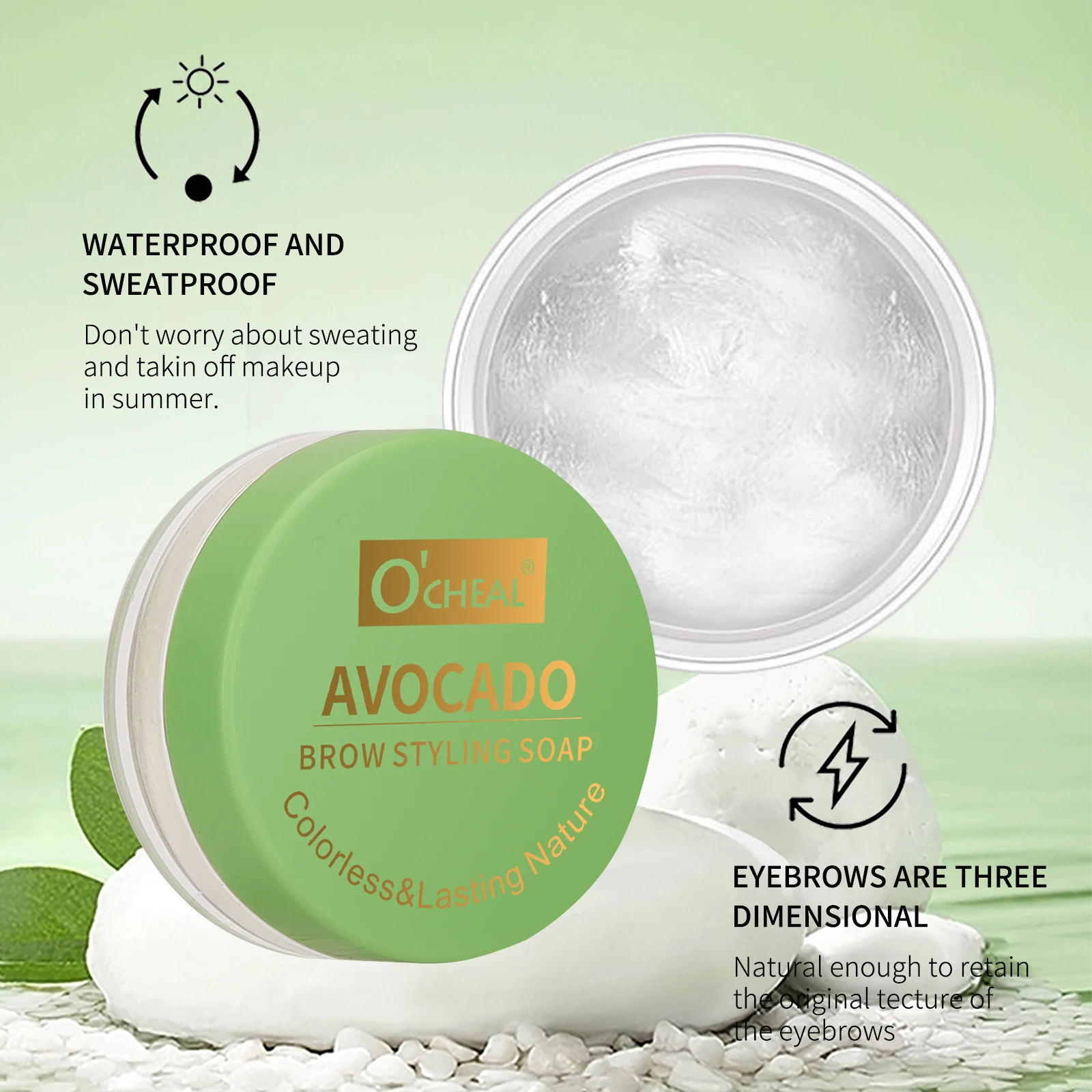 Gel modellante per sopracciglia, cera per lo Styling delle sopracciglia e sapone per scolpire, sapone naturale per lo Styling delle sopracciglia 3D a lunga durata impermeabile, Easy Ap