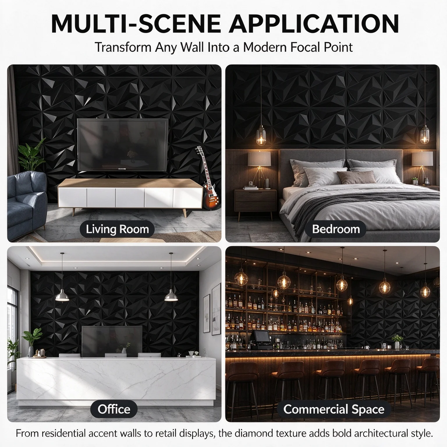 30*30cm 3D Wall Stickers Ceiling Bedroom Wallpaper Room Decor Anti-collision Background Waterproof Peel and Stick Decoration