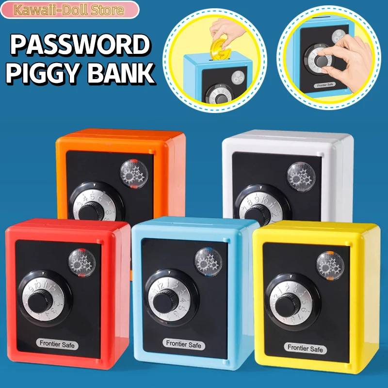 回転パスワード貯金箱ミニコイン貯金箱貯金箱コンビネーションロックコイン節約紙幣現金金庫子供のおもちゃ