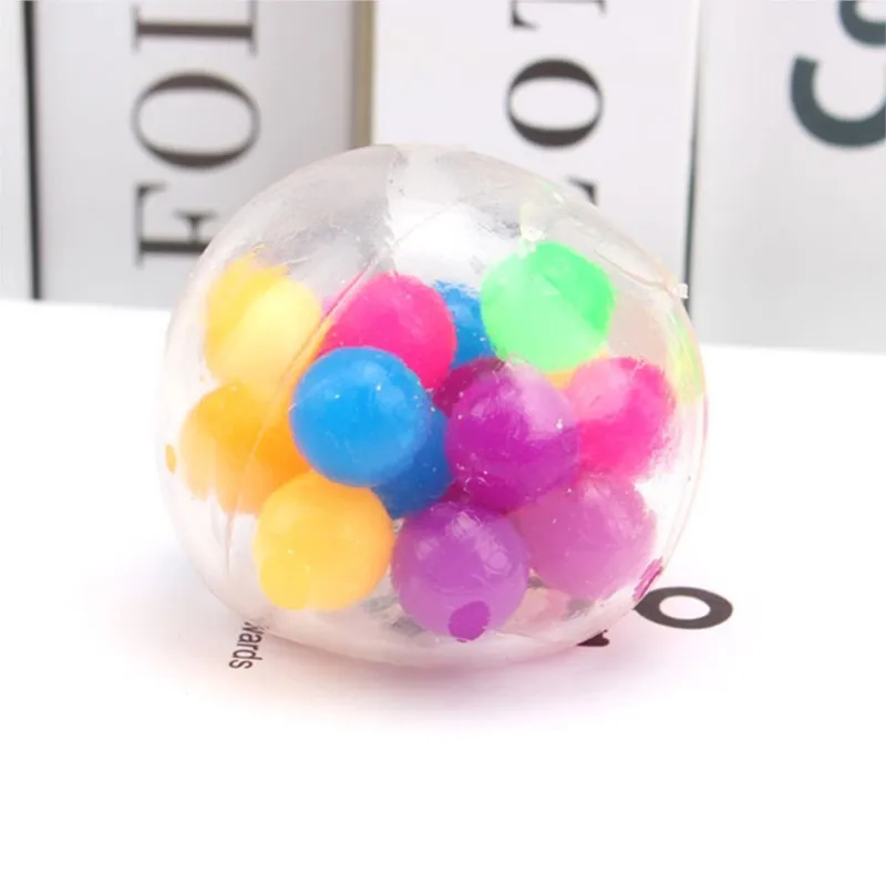 DokiToy 3pcs Clear Stress Balls Colorful Ball Mood Squeeze Autism Relief Healthy Toy Funny Gadget Children Gift hot sale 2024