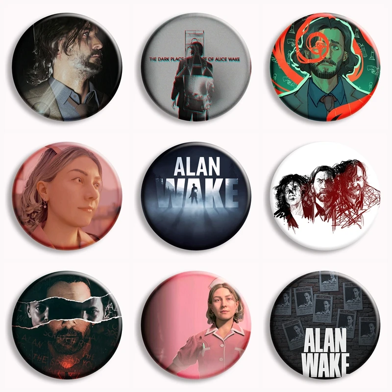 Horror Game Alan Wake 2 Soft Button Pin Thomas Zane Brooches Badge Bag Decor Accessories Fans Collect Gamer Friends Gifts