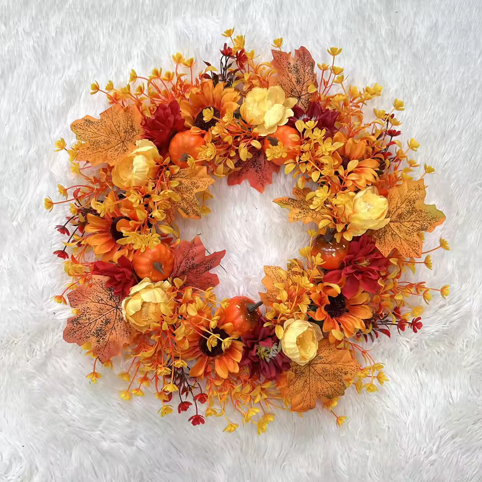 Harvest Maple Leaf Wreath Pendant