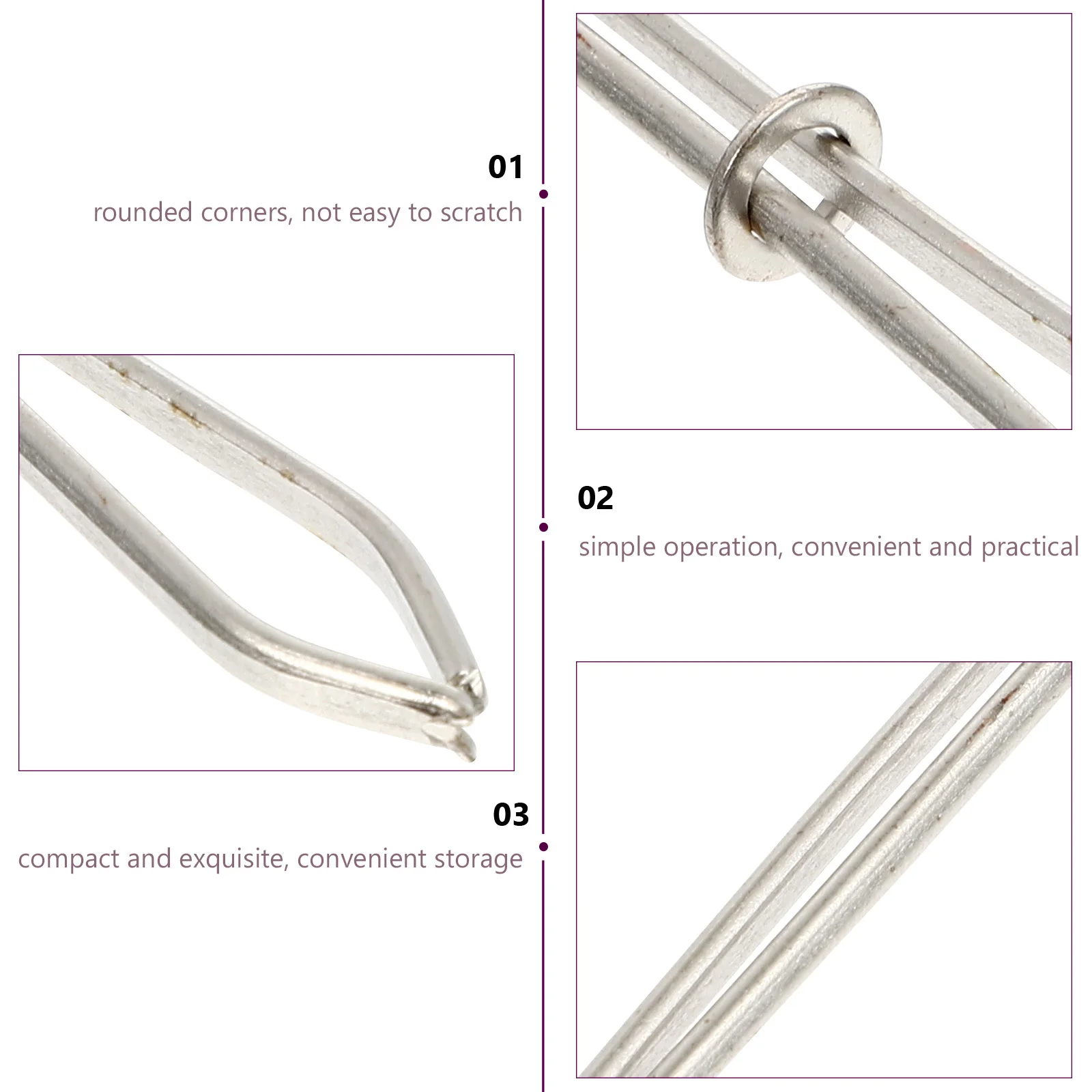 

50Pcs Threading Clips Stainless Steel Elastic Band Threader Convenient Sewing Tool DIY Threading Supplies Wearing Rope Clip