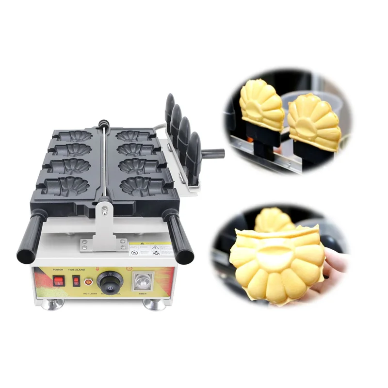 Commercial Electric Sunflower Shape Waffle Maker Sunflower Ice Cream Waffle Equipment Flower-shaped Waffle Oven Teriyaki Machine