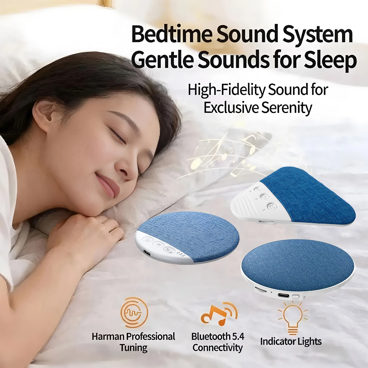 Multi-style Bedside Sleep Aid Bluetooth Wireless MP3 Music Player Nature Sound Mini Pillow Ultra Thin White Noise Speaker Audio