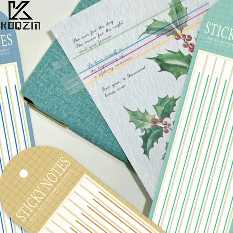 Extremamente Fino Adesivo Macaroon Color Line Post Note Transparente Fluorescente Tabs Bandeiras Sticky Note Papelaria