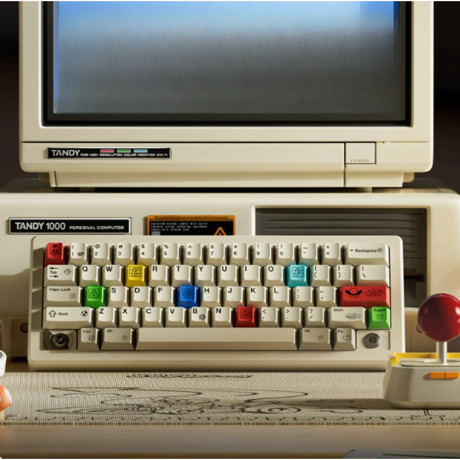 Retro Rubber Tube Theme Keycaps Set PBT Two-color Molding Custom Original Handmade Keycaps for Mechanical Keyboard Accessories