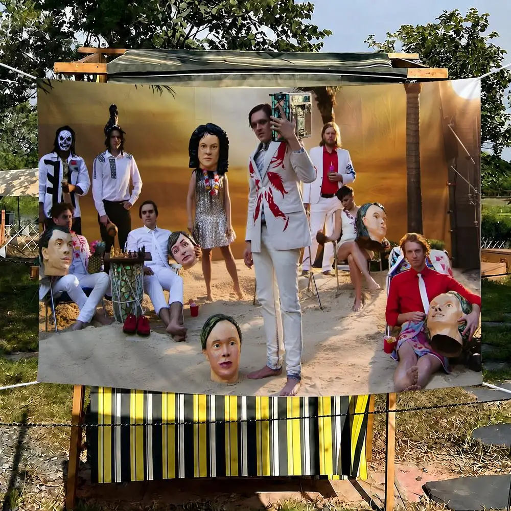 Arcade Fire Tapestry Banner For College Dorm Bedroom Outdoor Living Room Wall Art Decor Party