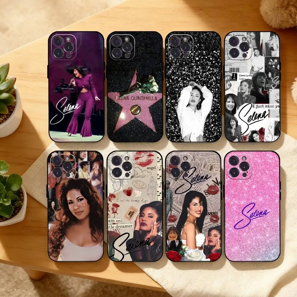 

Singer S-Selena Q-Quintanilla 90S Phone Case For iPhone17 16 15 14 13 12 11 Pro Max Plus,5G Soft Black Case