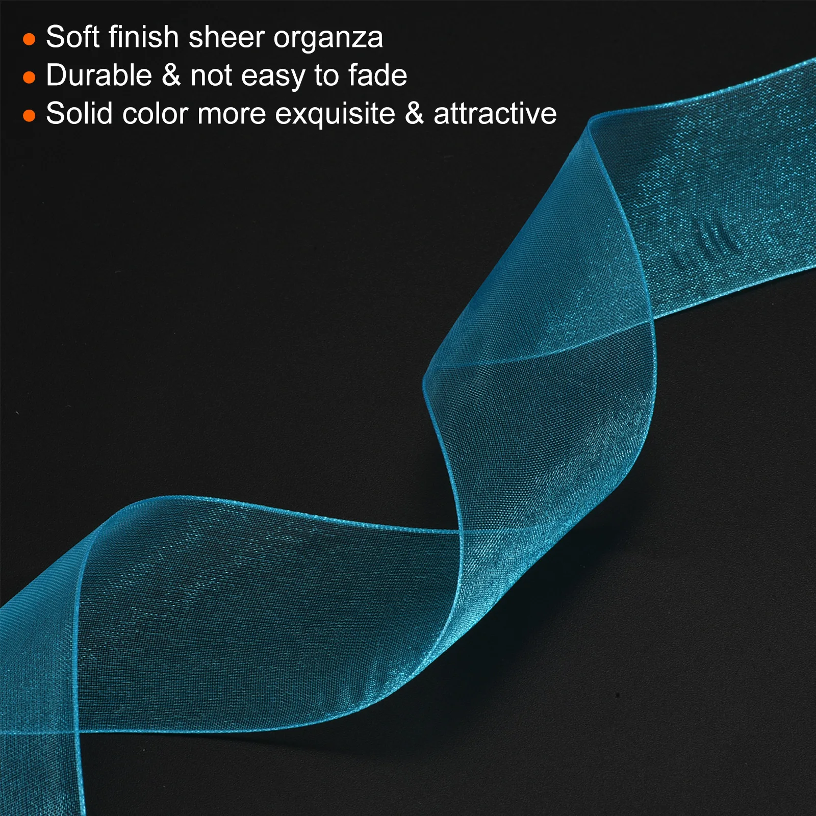 Sheer Organza Ribbon Chiffon Decoration Fabric for Gift Wrapping Crafts Wedding Bouquet 1-37/64 Inch 50 Yard 1 Roll