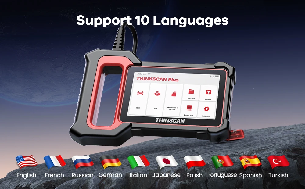 THINKSCAN PLUS S4/S6/S7 OBD2 Car Diagnostic Tools Multi System Scan ABS SRS ECM TCM BCM IC AC Reset Code Reader Auto Scanner