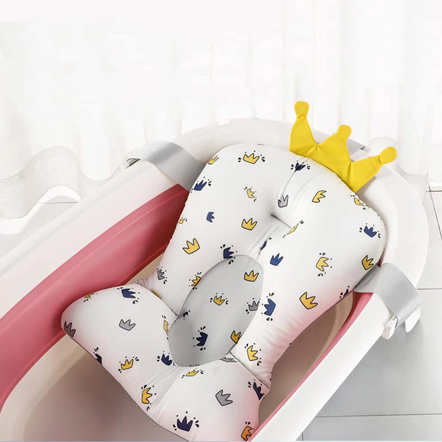 Baby Bathtub Pad Ajustable Bath Support Seat Mat Shower Cushion Newborn Foldable Baby Bath Seat Floating Security Water Pad