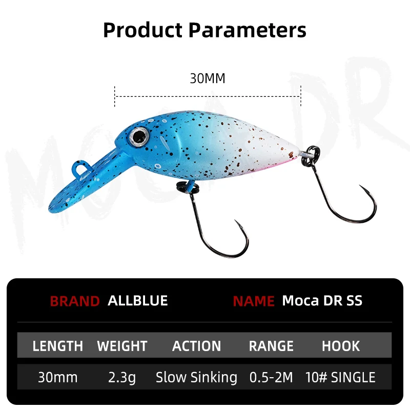 ALLBLUE MOCA DR SS Crankbait Hundimiento Lento – Señuelo Trucha - imagen 3