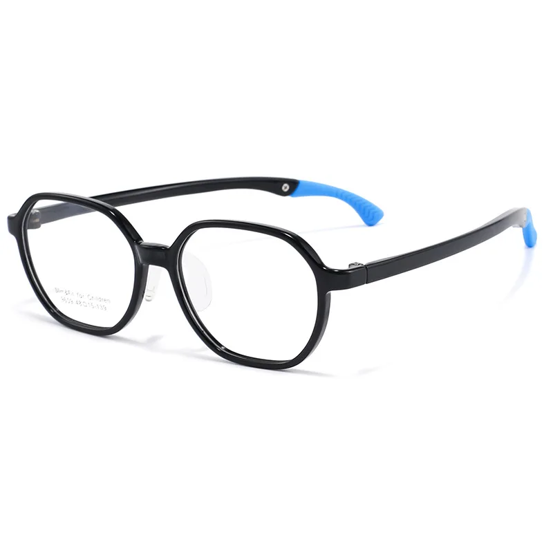 New Medical Grade Polygon Shaped Children's Myopia Anti Blue Light Prescription Glasses with Soft Silicone Nose Pads Progressive