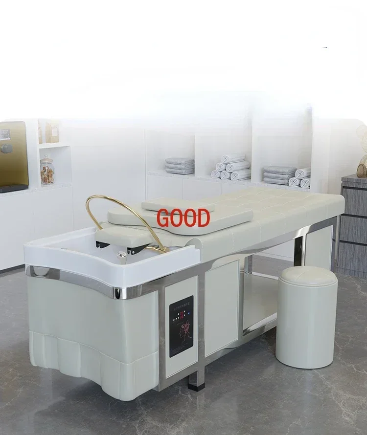 

Элитная кушетка для мытья головы из стали на заказ, с тайской системой циркуляции воды, для парикмахерских и салонов красоты