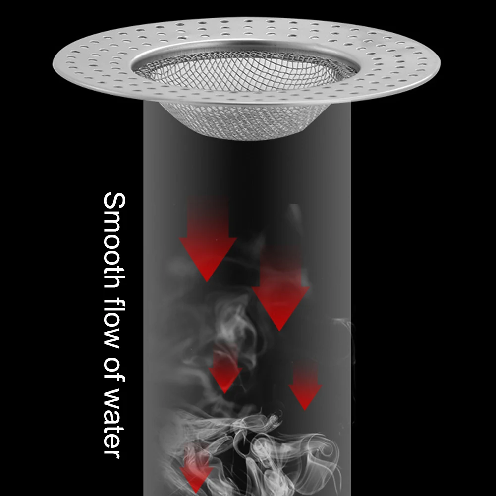 1PCS 9cm Household Stainless Steel Sink Filter Pool Bathtub Bathroom Sewer Floor Drain Kitchen Anti-clog Slag Strainer Tools