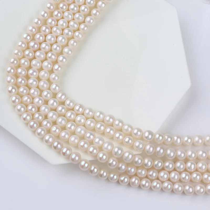 Wholesale 7-8mm round pearl strands freshwater pearl beads