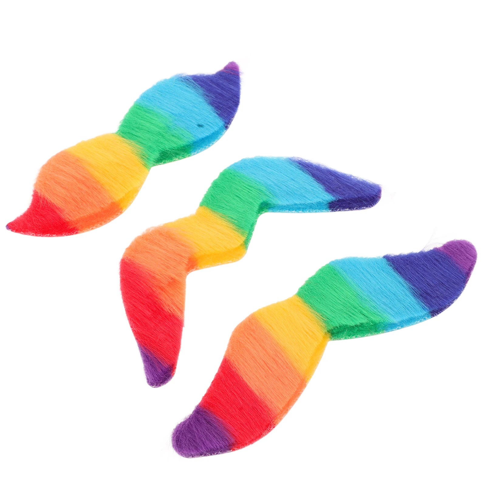 

Colorful Rainbow Mustache Set Self Adhesive Costume Accessories Reusable Party Supplies French Pirate Mardi Gras Halloween Beard