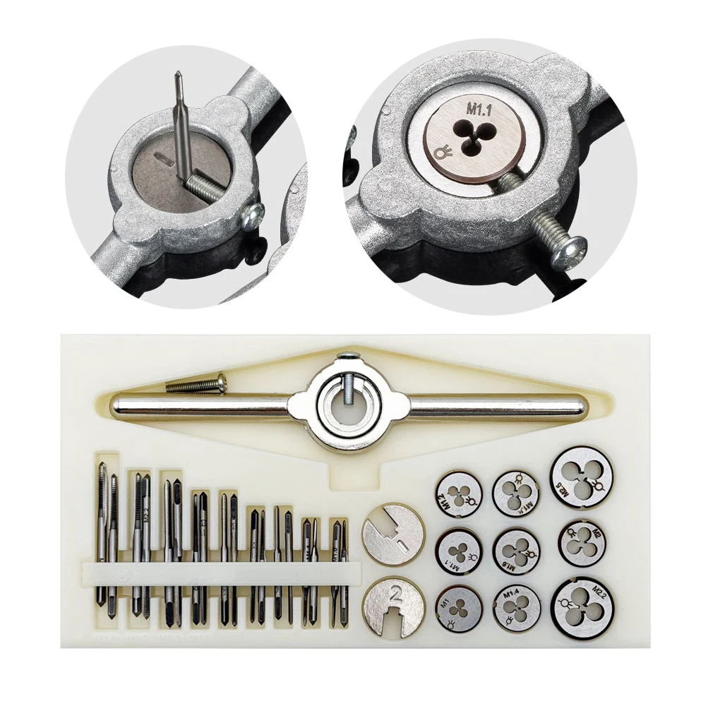 Mini Tap and Die Set M1 to M2.5 Metric Precision Threading Tool Kit for Watch Repair Craft Making Hobbyists Jewelry Tools