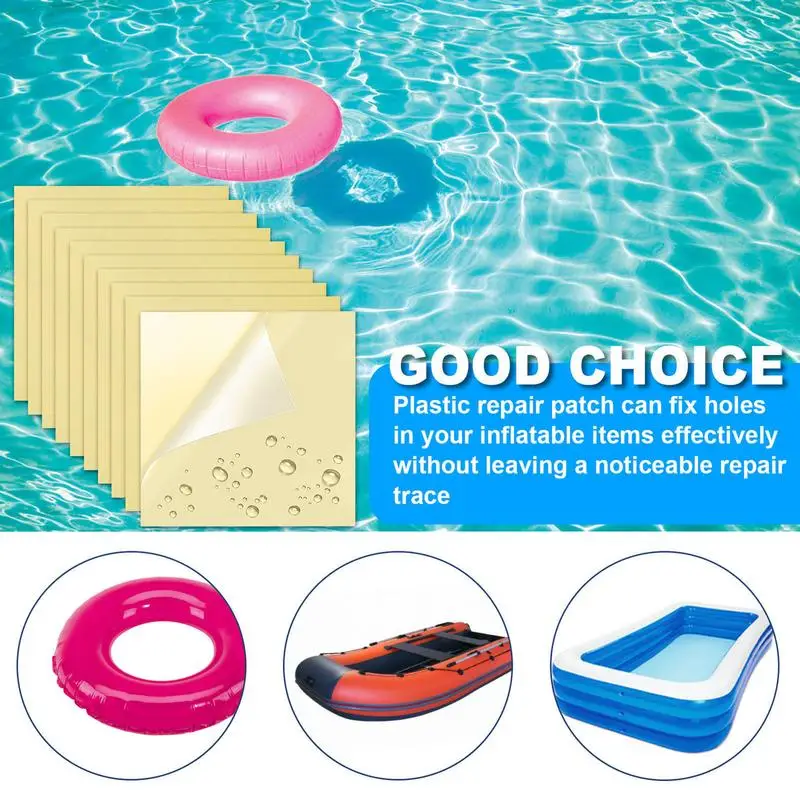 Kit de reparo inflável adesivo remendo de reparo de piscina 3x3 polegadas kit de reparo de remendo inflável resistente à prova dwaterproof água multiuso