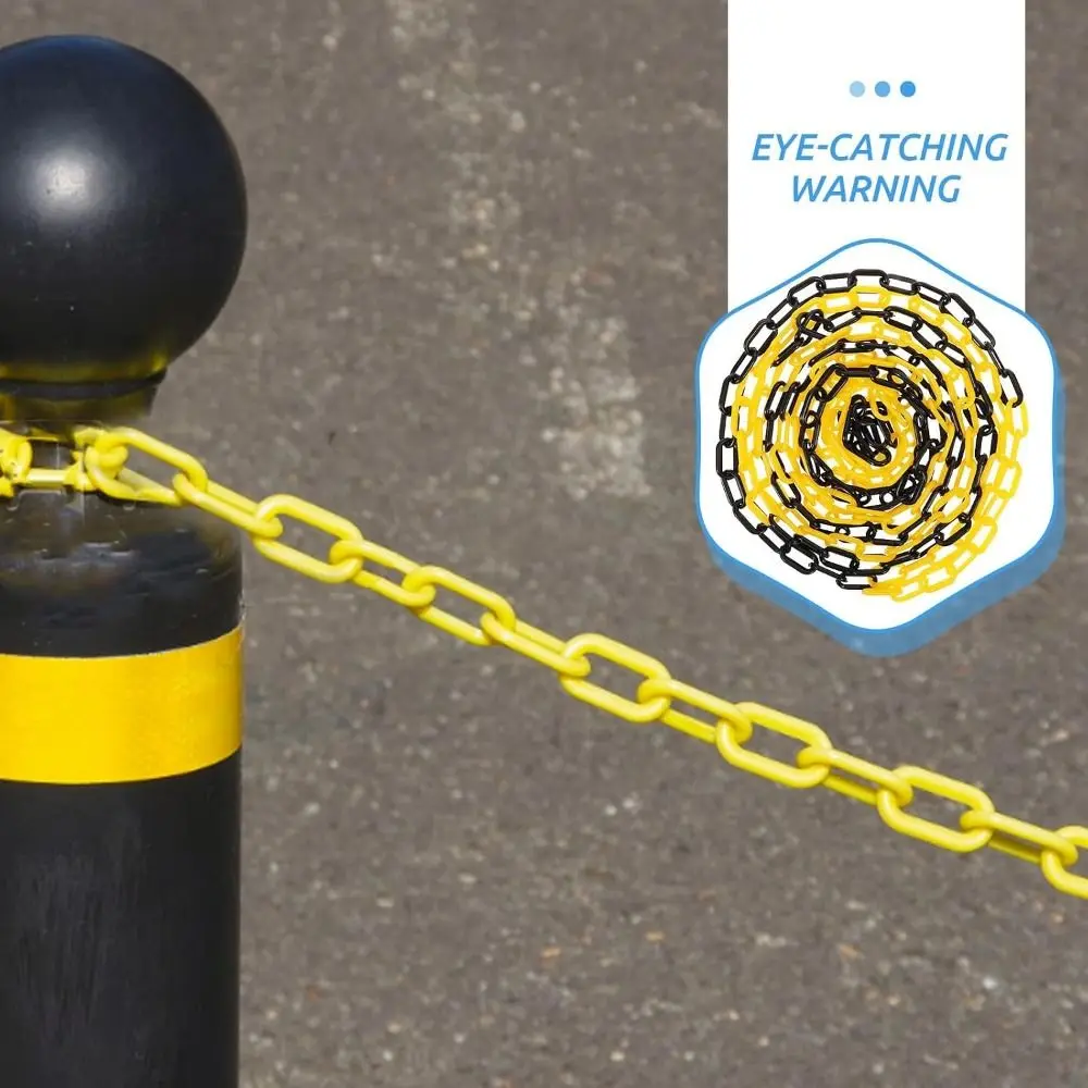 5m Security Barrier Chain 6mm/8mm/10mm Red and White Crowd Control Barrier Plastic Black and Yellow Queue Warning Line