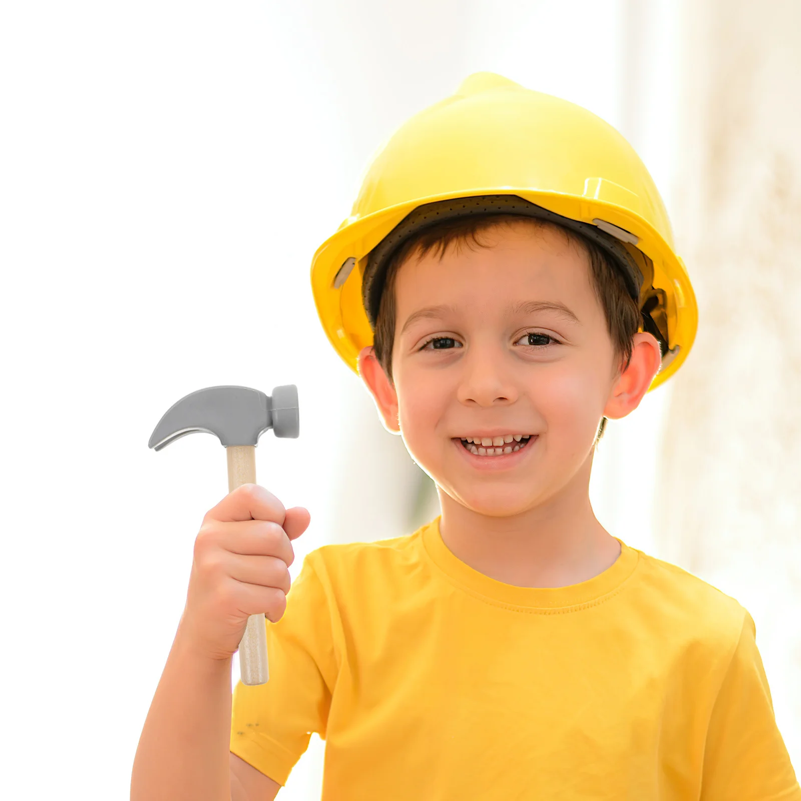 2-delige houten hamer kleine realistische constructiegereedschapset voor kinderen Motorische vaardigheden Handoogcoördinatie Stampende voor peuters