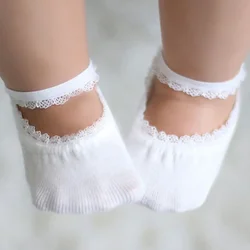 1 Pair Baby Socks Newborn Summer Lace Soft Boat Socks Kids Solid Color Princess Baby Girl Infant Anti-slip Socks